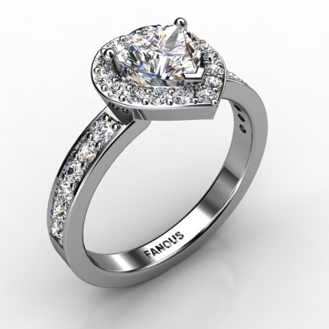 18k White Gold Engagement Ring 0.516ct - 0200878-18kw